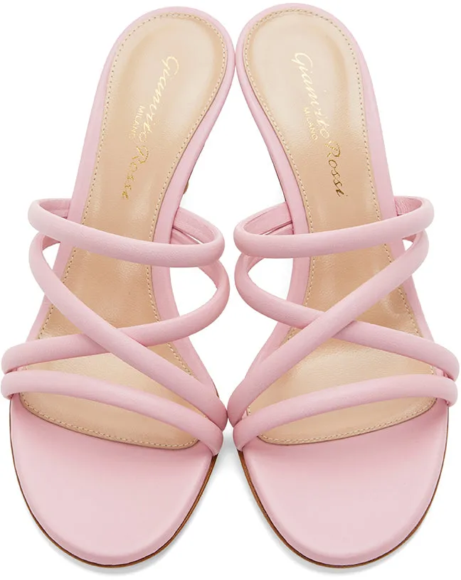 Gianvito Rossi Pink Criss-Cross 70 Heeled Sandals