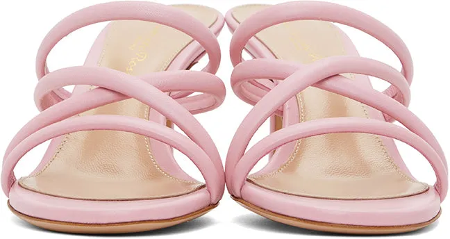 Gianvito Rossi Pink Criss-Cross 70 Heeled Sandals
