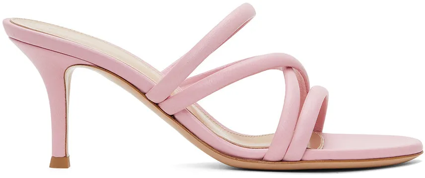 Gianvito Rossi Pink Criss-Cross 70 Heeled Sandals