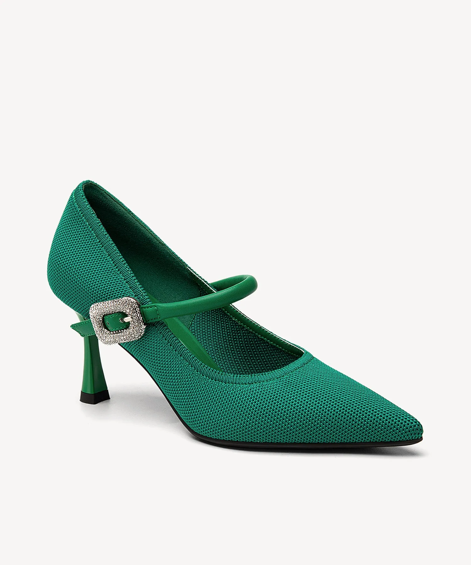 Gracelithe Shimmer Buckle Pumps