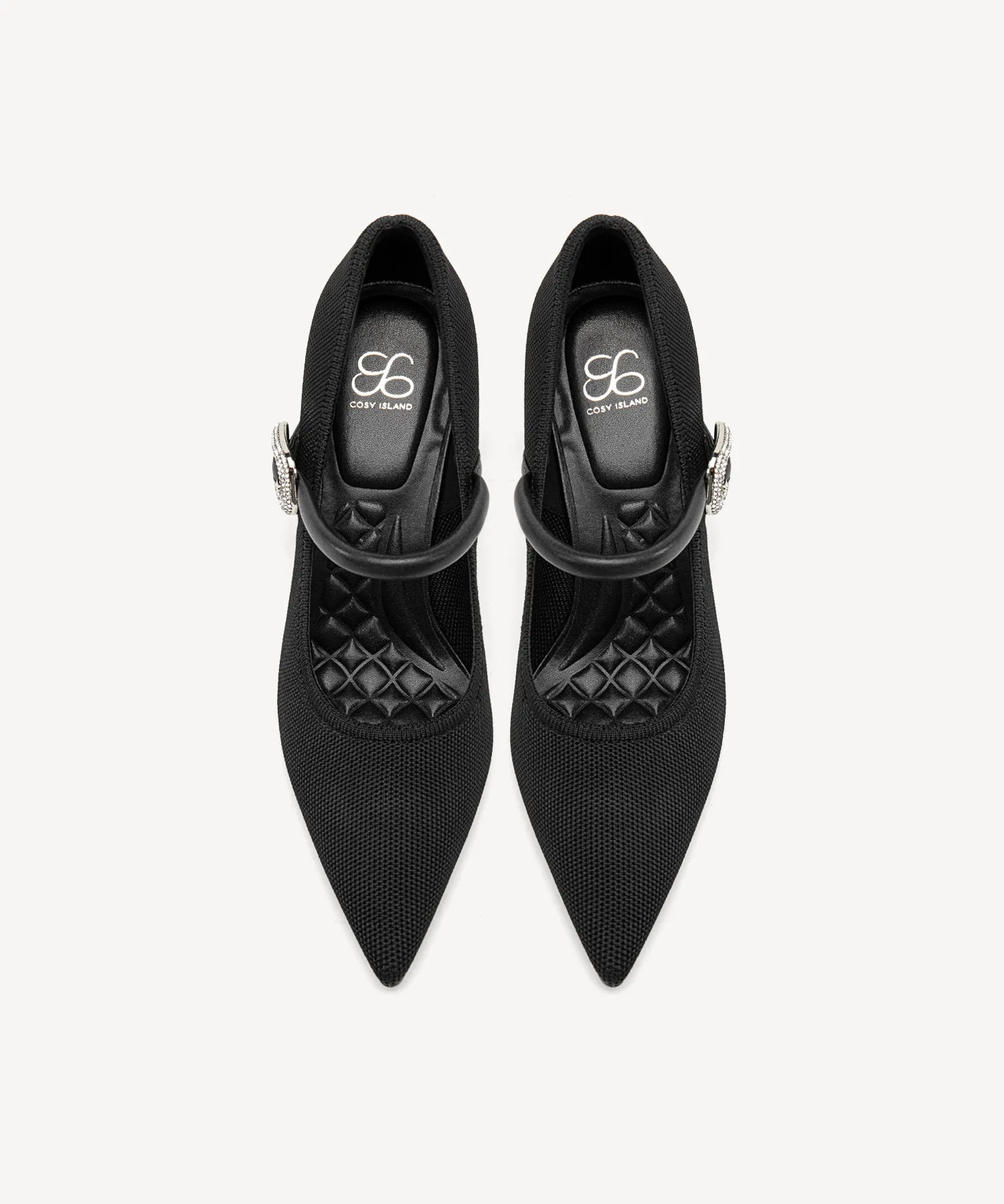 Gracelithe Shimmer Buckle Pumps