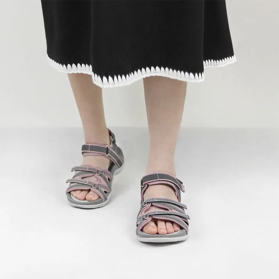 GRITION Breathable Non Slip Strappy Velcro Sandal Shoes