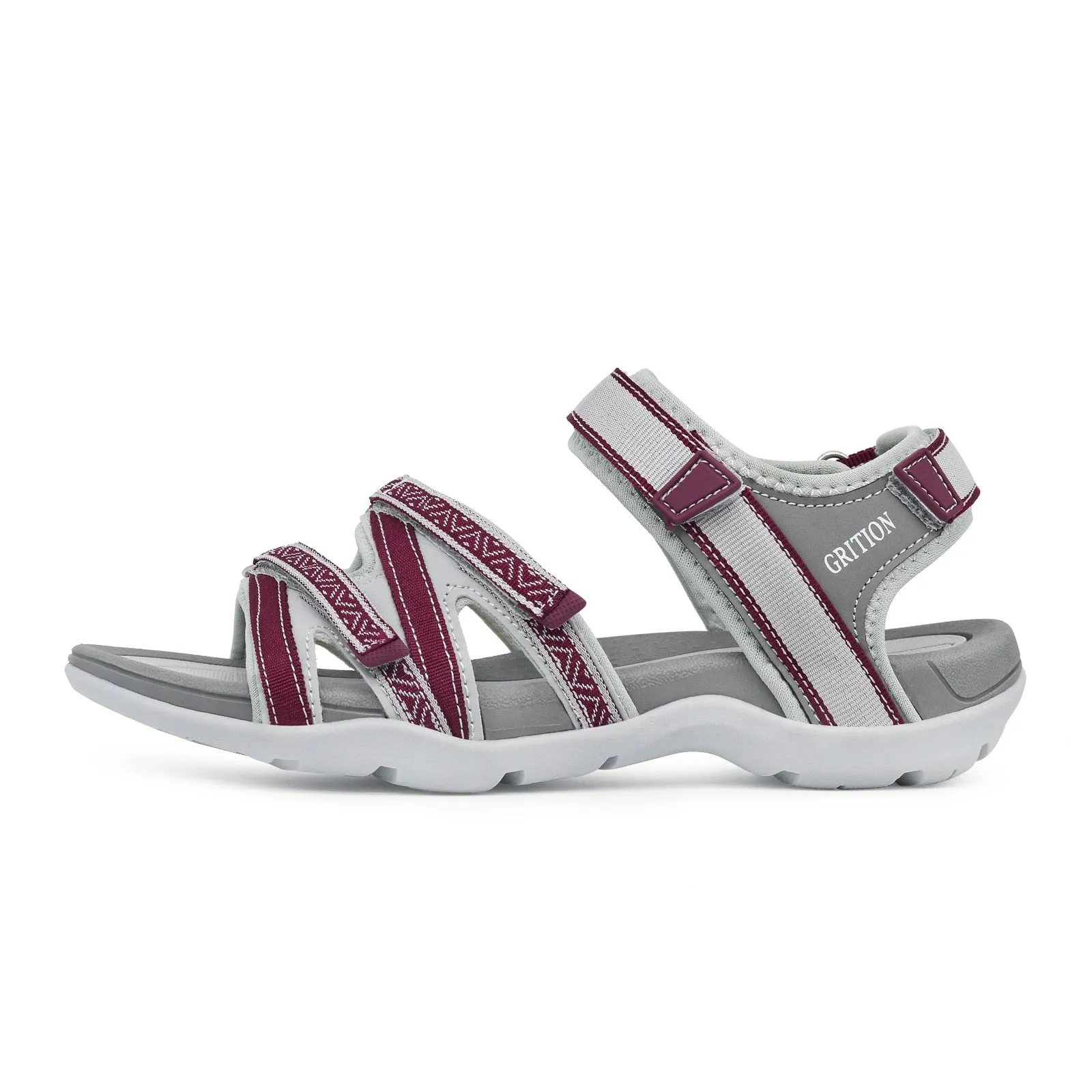 GRITION Breathable Non Slip Strappy Velcro Sandal Shoes