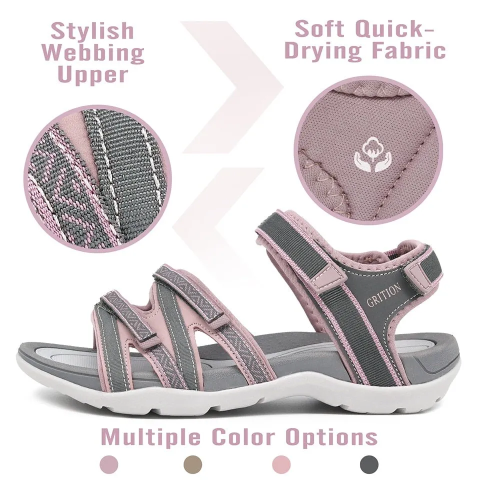 GRITION Breathable Non Slip Strappy Velcro Sandal Shoes