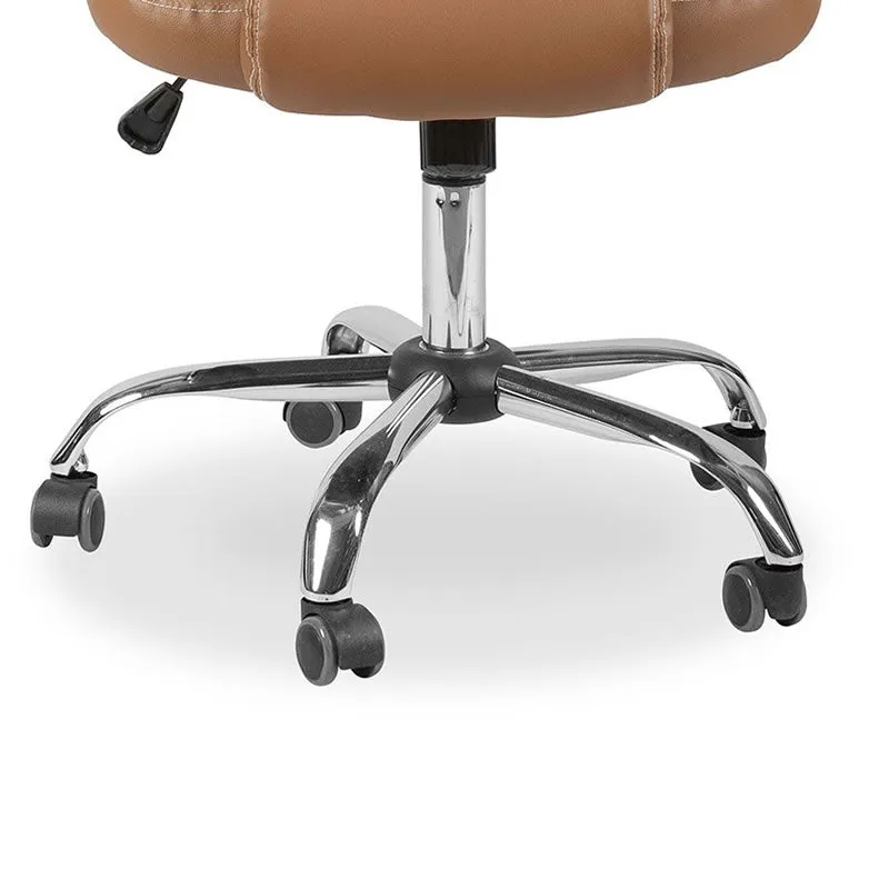 High-Back And Adjustable Height Executive Swivel Office Chair 521H Brown