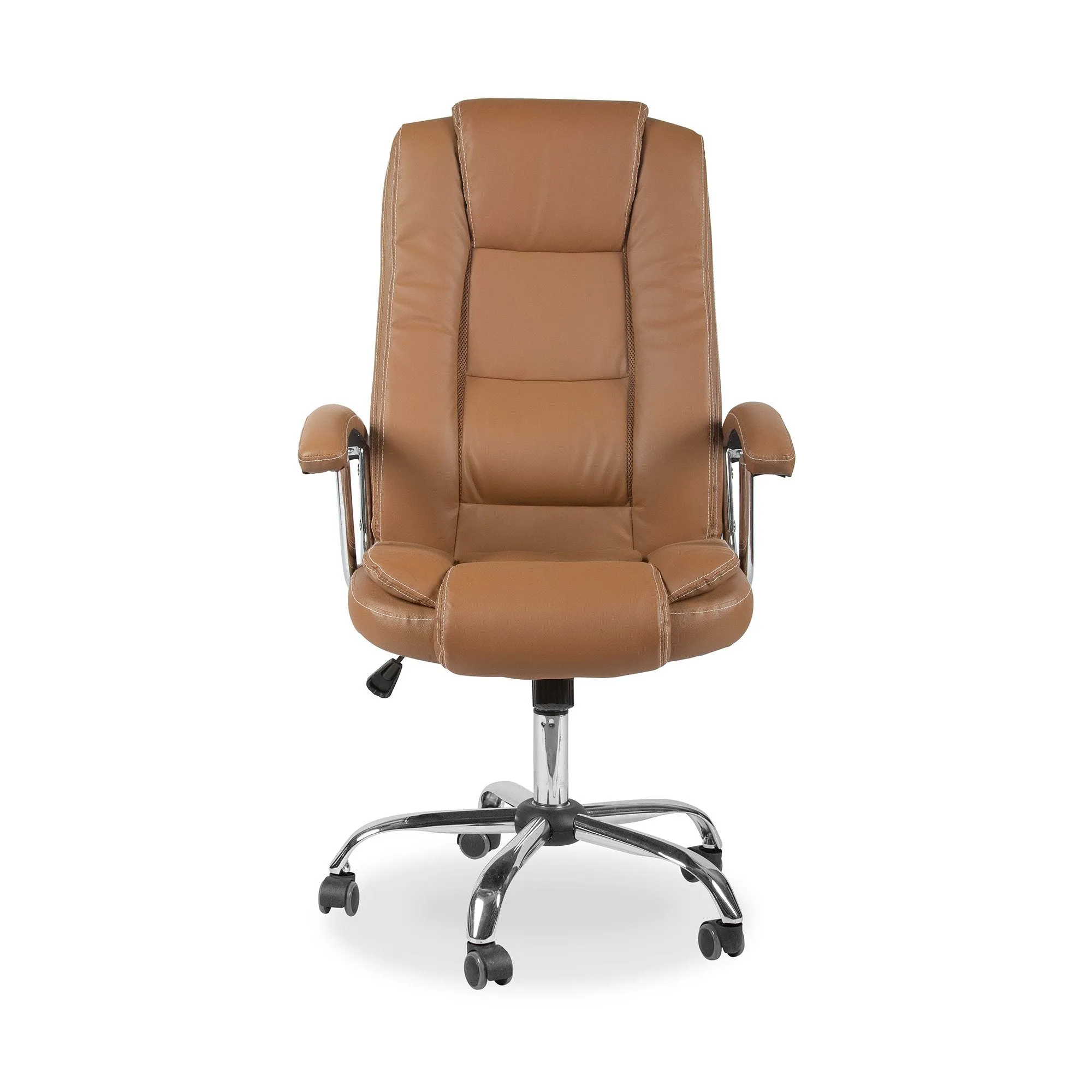 High-Back And Adjustable Height Executive Swivel Office Chair 521H Brown