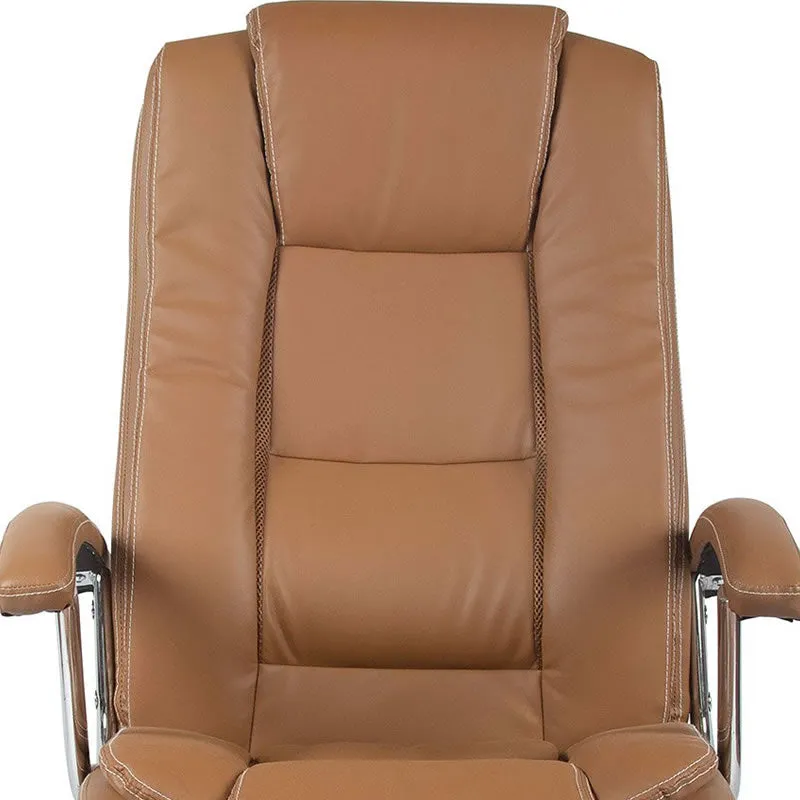 High-Back And Adjustable Height Executive Swivel Office Chair 521H Brown