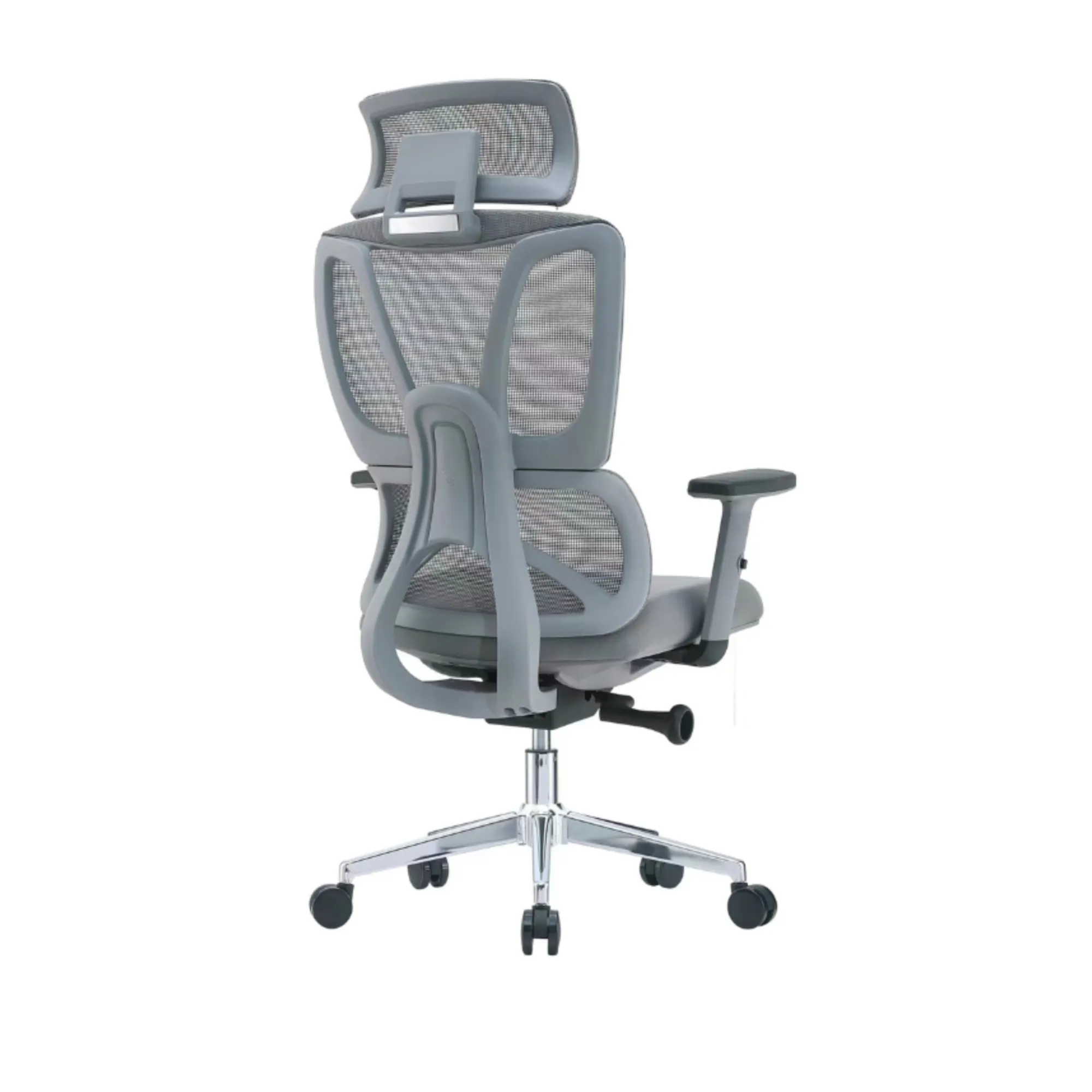 High Back Swivel Mesh Office Chairs With Lumbar Support And Headrest Grey