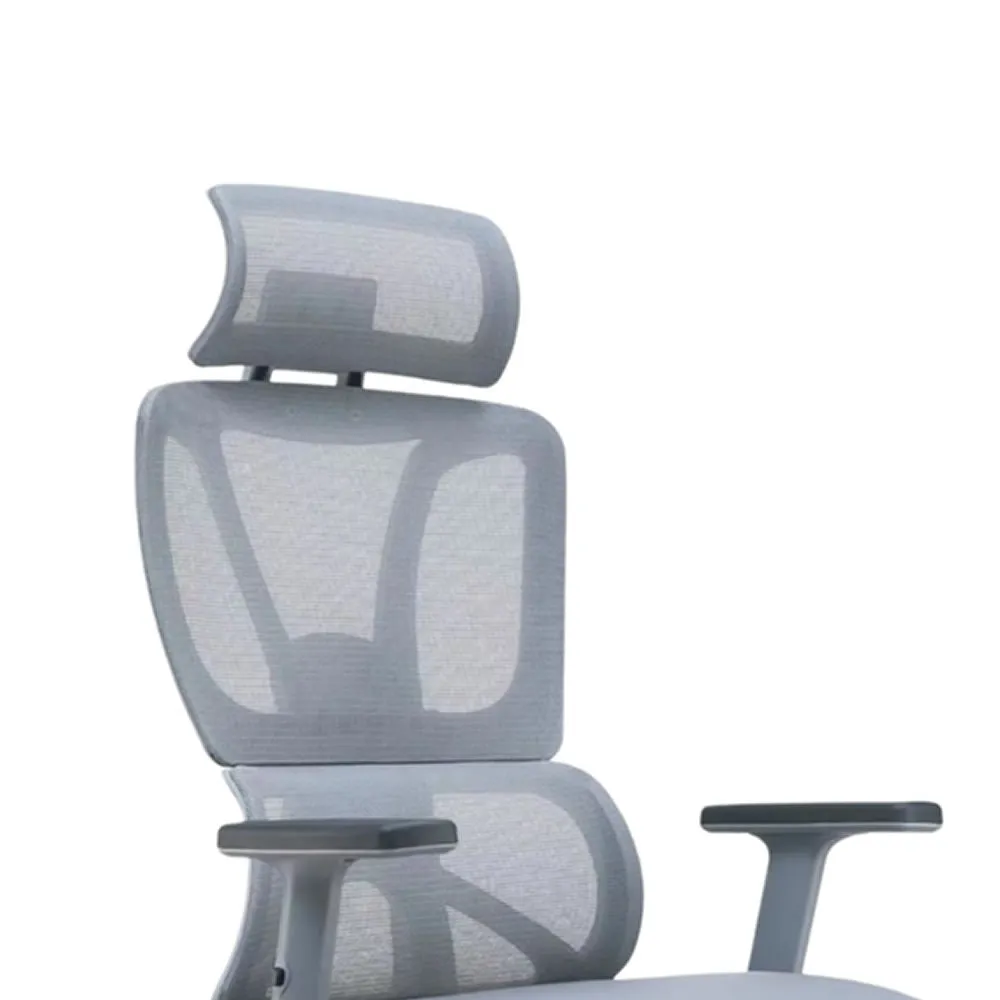 High Back Swivel Mesh Office Chairs With Lumbar Support And Headrest Grey