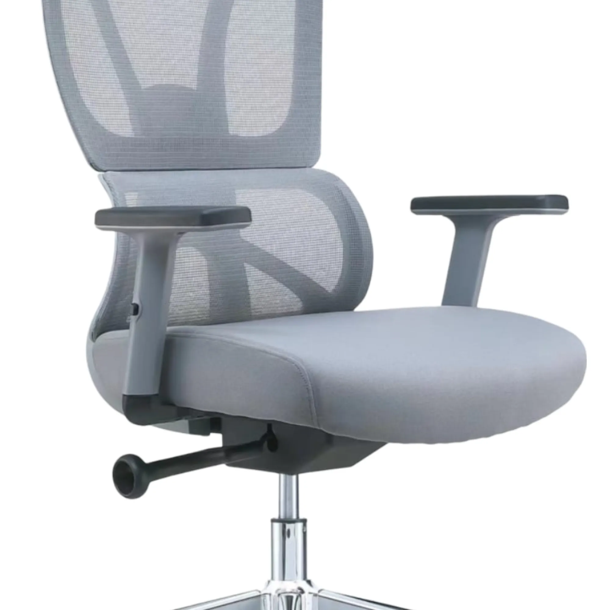High Back Swivel Mesh Office Chairs With Lumbar Support And Headrest Grey
