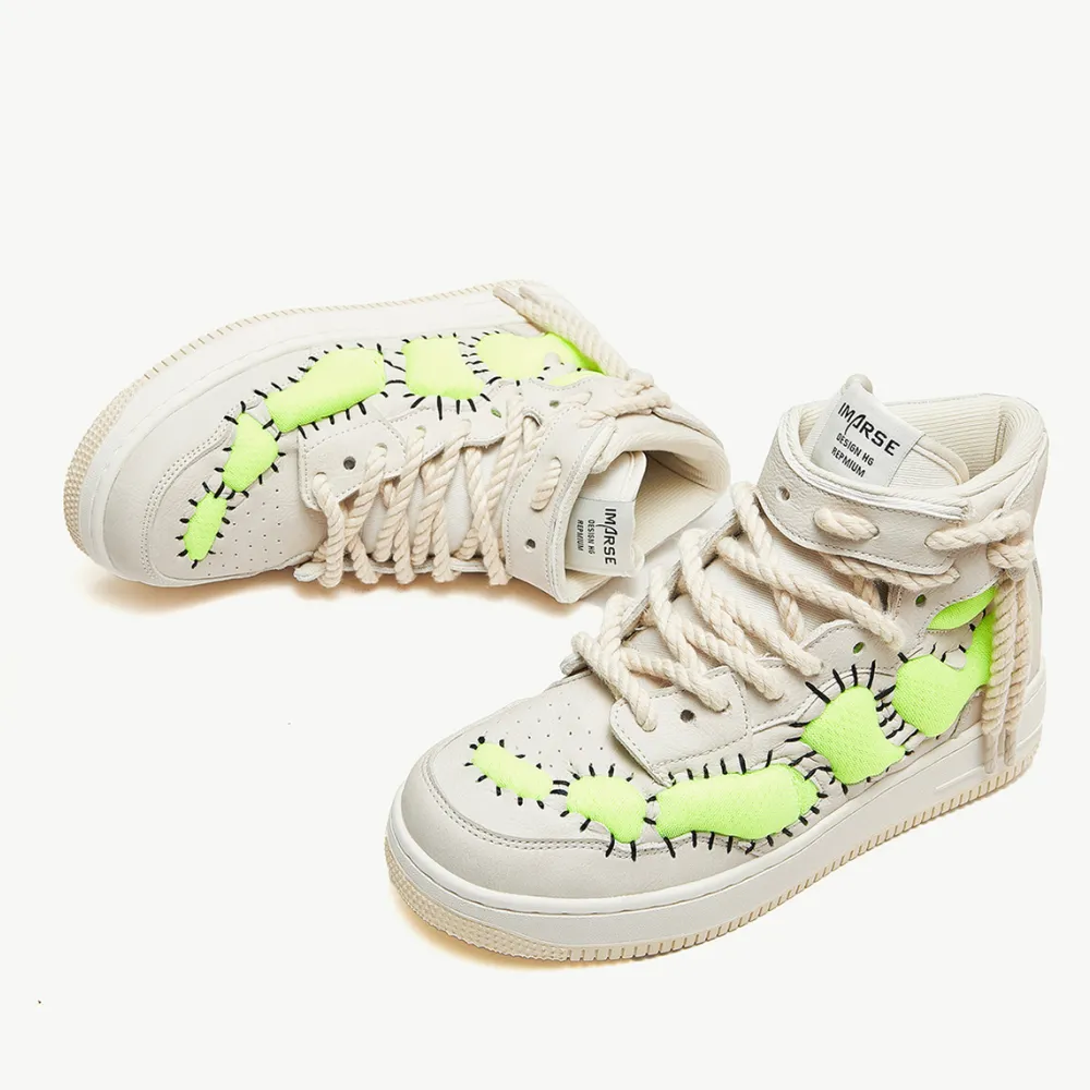 High Street Patchwork High Top Sneakers