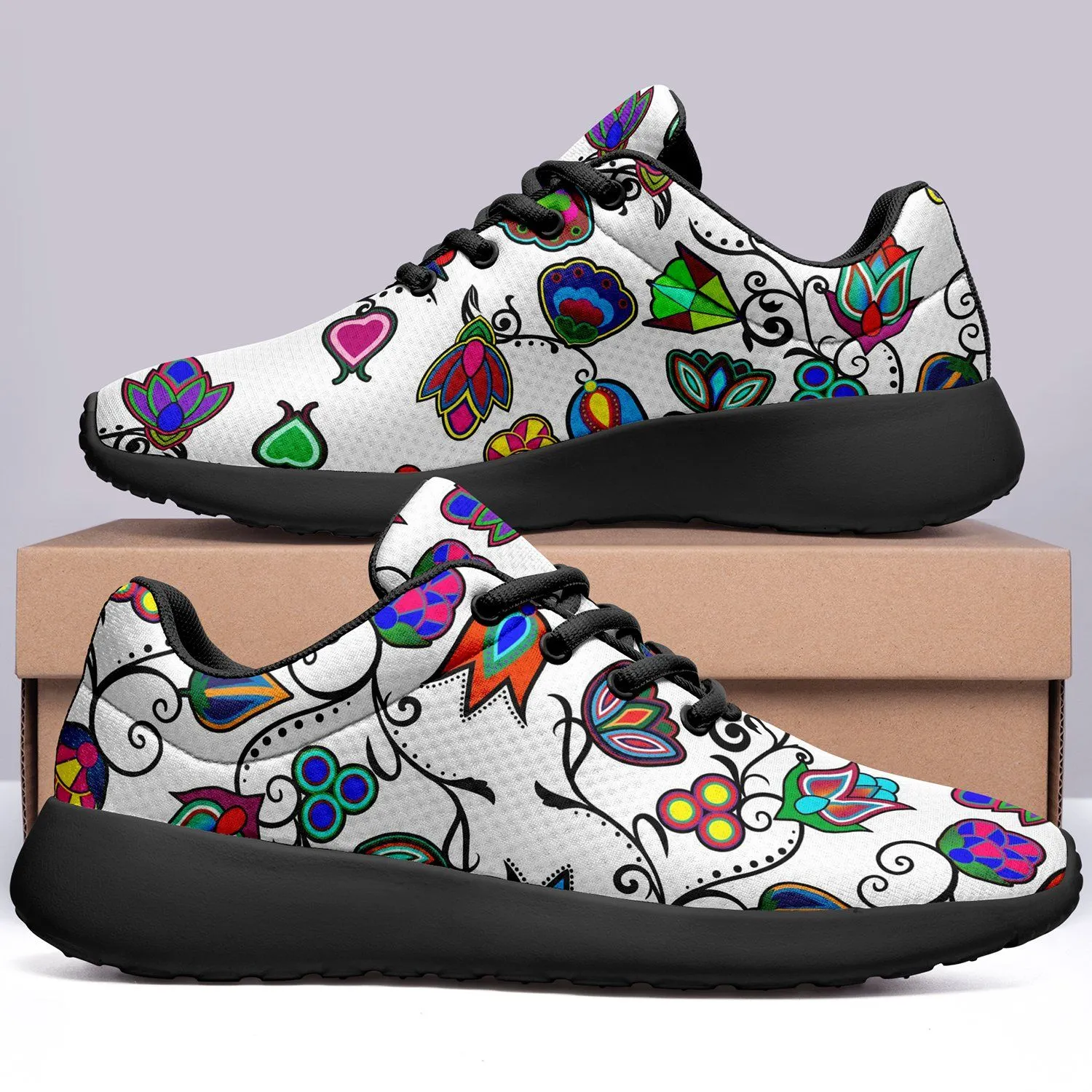 Indigenous Paisley White Ikkaayi Sport Sneakers