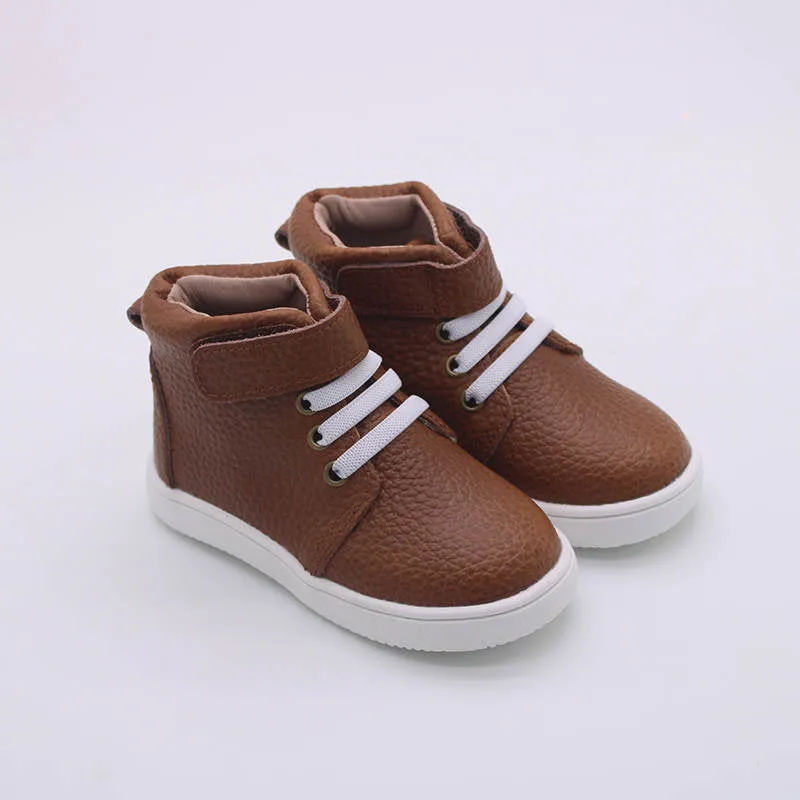 Jax Leather High Top Shoes-Weathered Brown