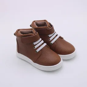 Jax Leather High Top Shoes-Weathered Brown
