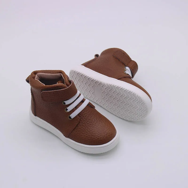 Jax Leather High Top Shoes-Weathered Brown