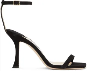 Jimmy Choo Black Suede Marin 90 Heeled Sandals