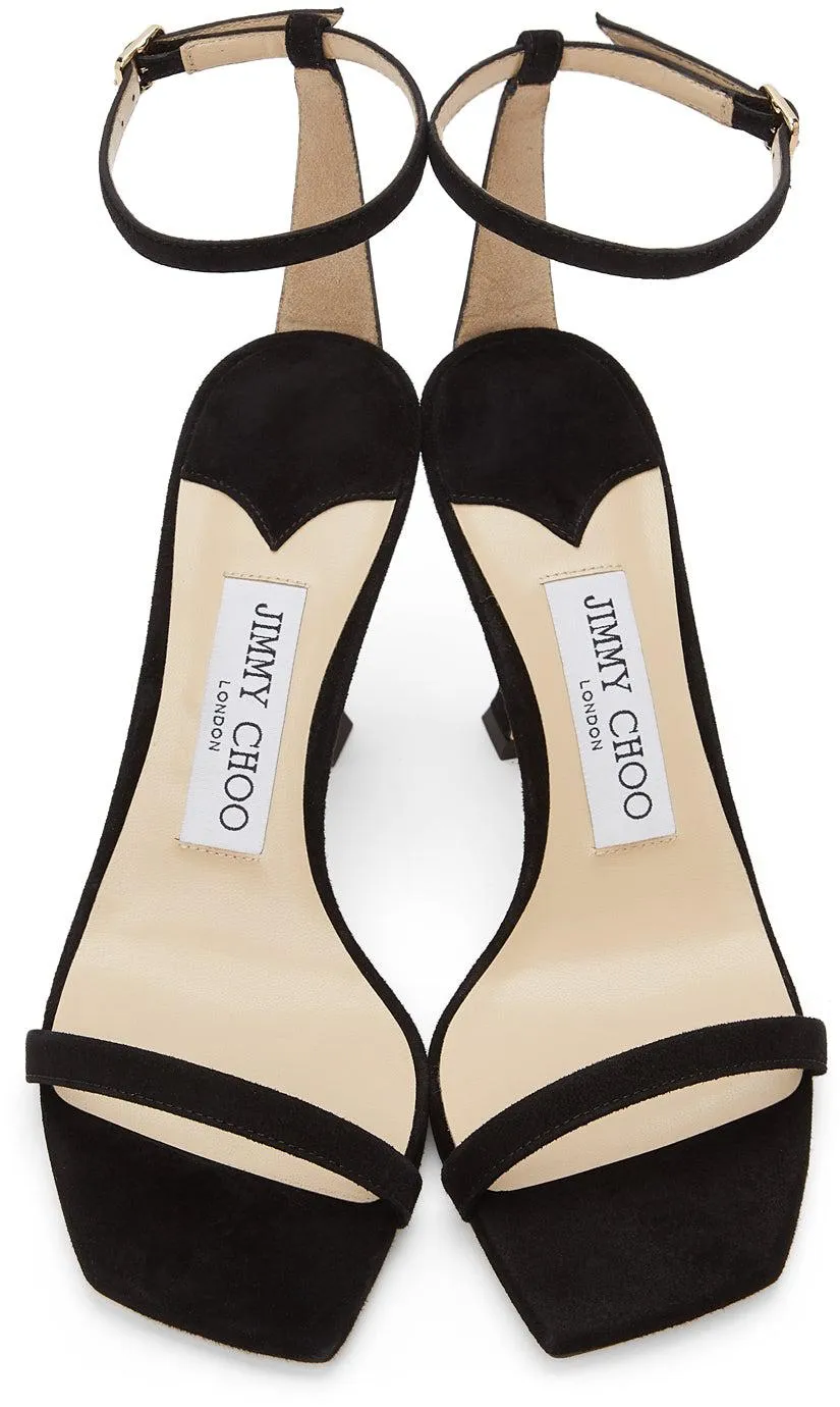 Jimmy Choo Black Suede Marin 90 Heeled Sandals