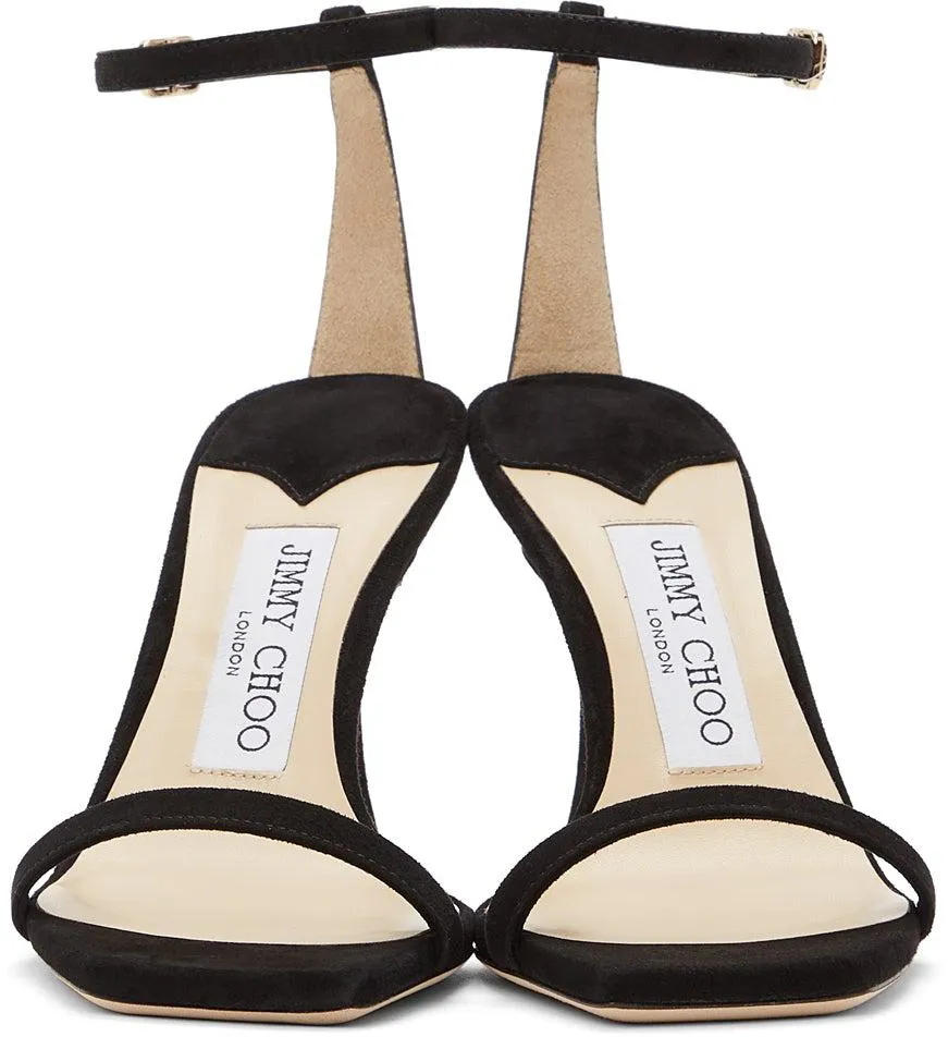 Jimmy Choo Black Suede Marin 90 Heeled Sandals