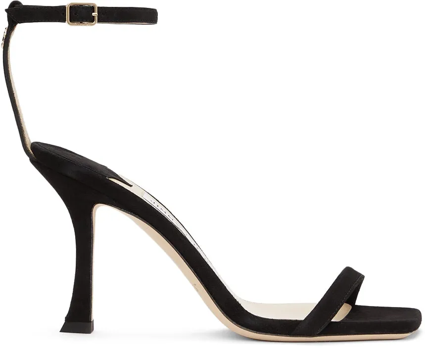Jimmy Choo Black Suede Marin 90 Heeled Sandals