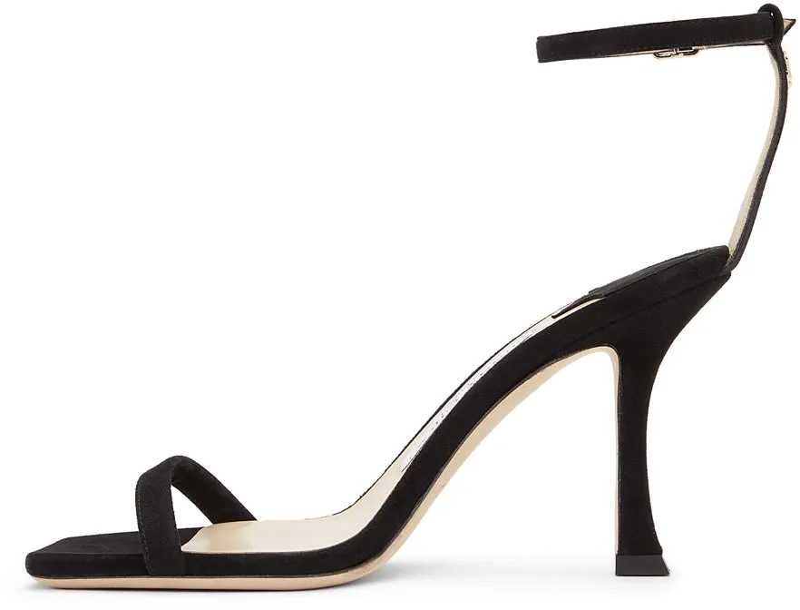 Jimmy Choo Black Suede Marin 90 Heeled Sandals