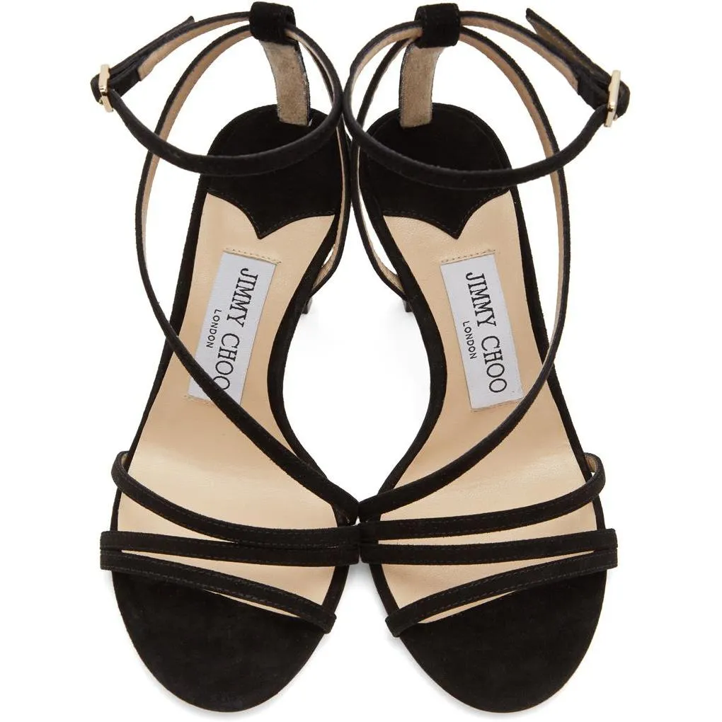 Jimmy Choo Black Suede Tesca 100 Sandals