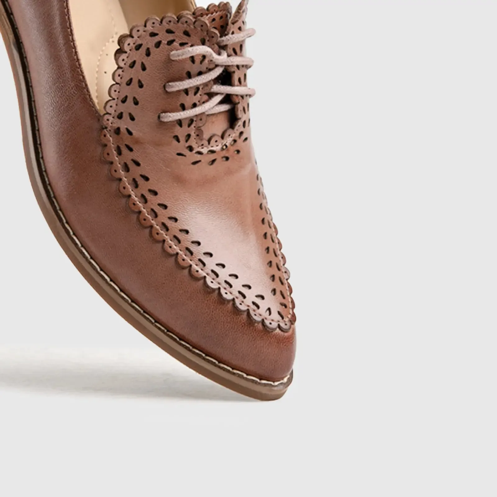 Leather Oxfords Brown HA013