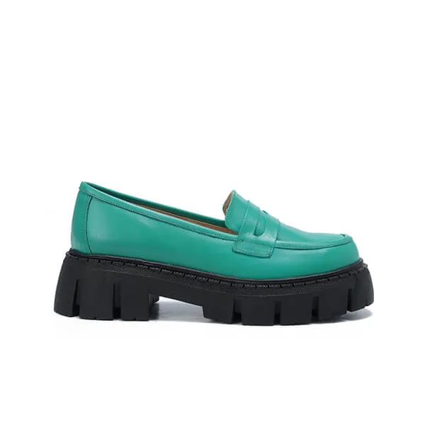 Leather Platform Loafers