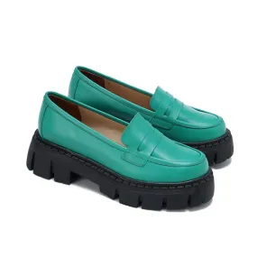 Leather Platform Loafers