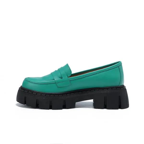 Leather Platform Loafers