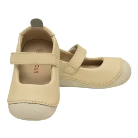 Little Girls Cream Leather Flexible Mary Jane Shoes 5-7 Toddler