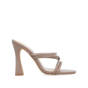 LOUISSE MULTI STRAP HEELS IN FAUX LEATHER