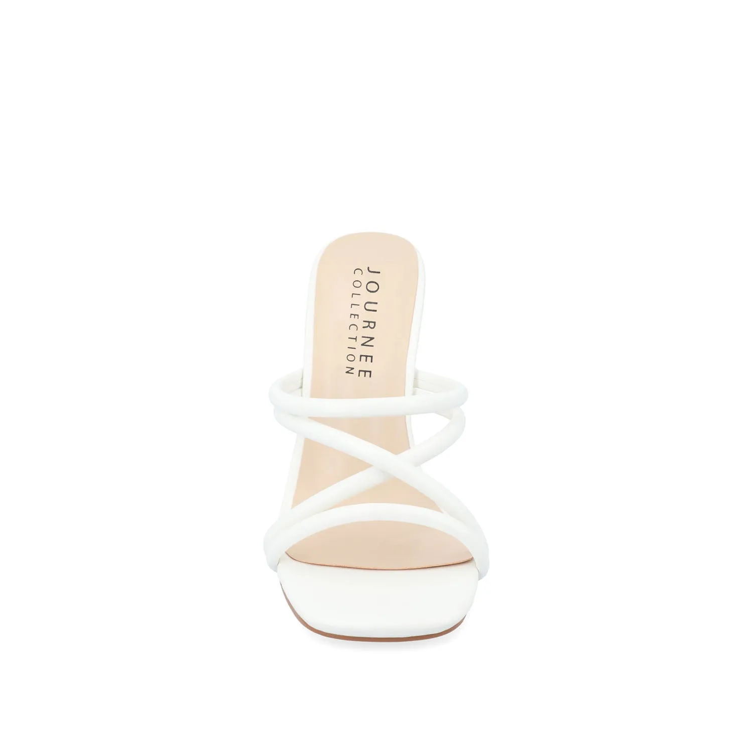 LOUISSE MULTI STRAP HEELS IN FAUX LEATHER