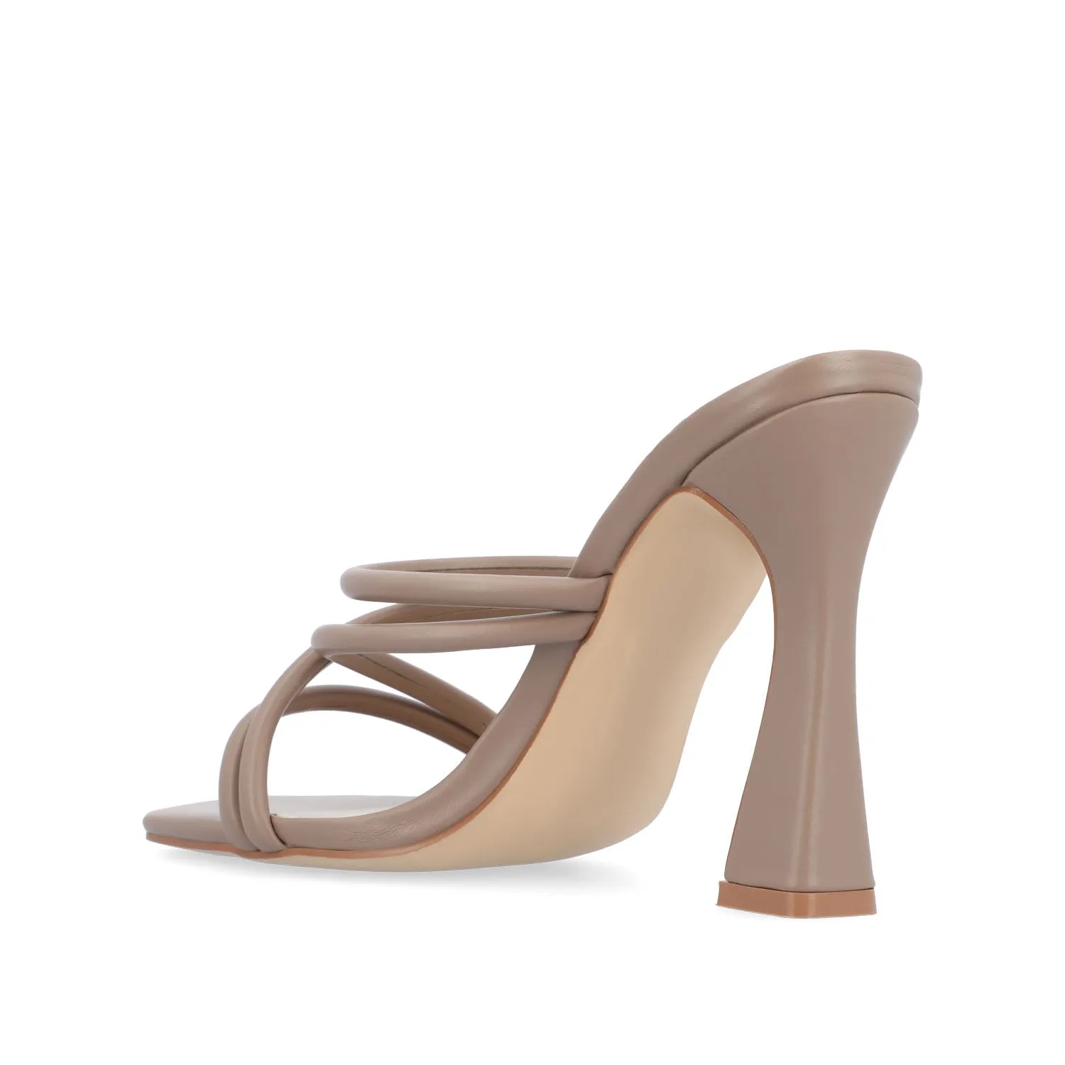 LOUISSE MULTI STRAP HEELS IN FAUX LEATHER