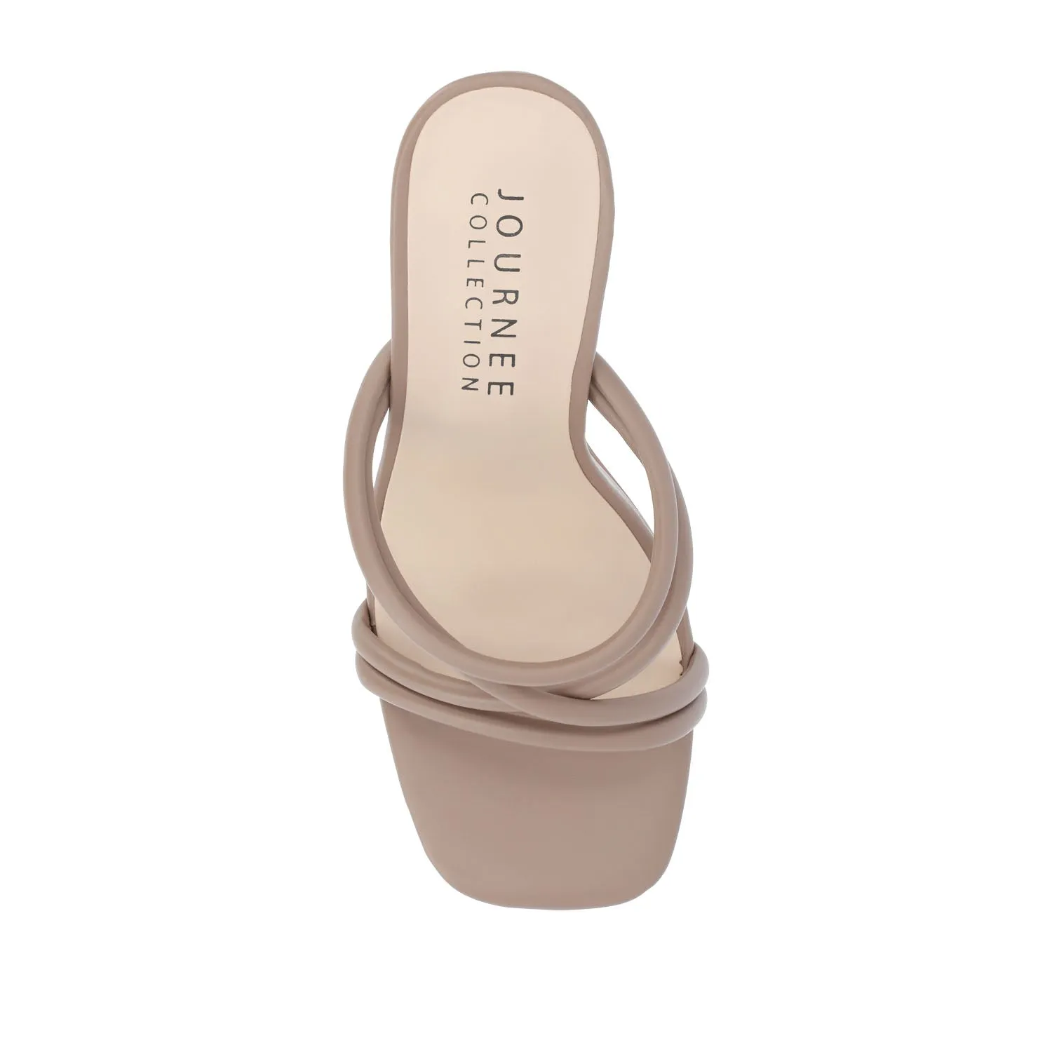 LOUISSE MULTI STRAP HEELS IN FAUX LEATHER