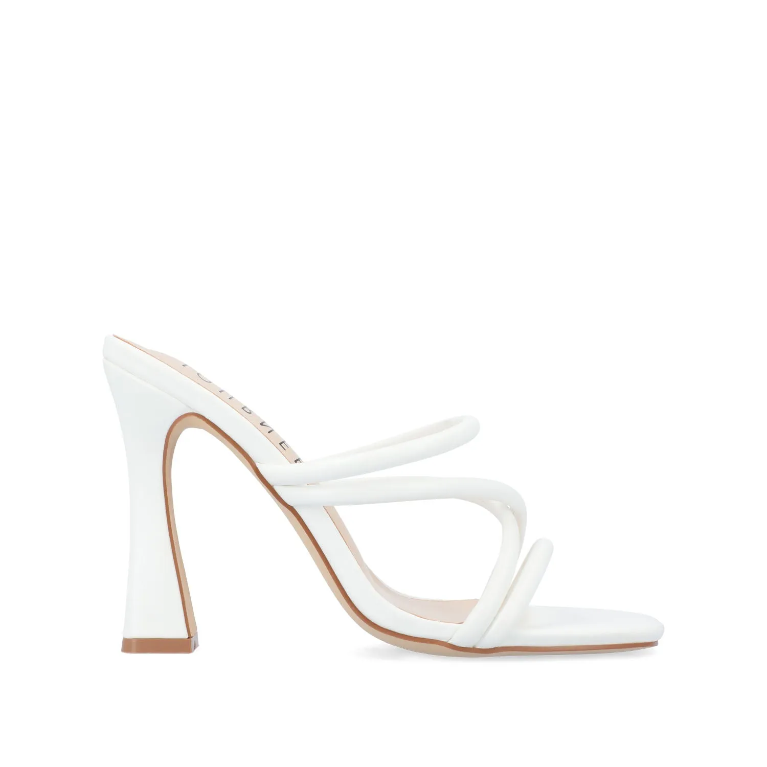LOUISSE MULTI STRAP HEELS IN FAUX LEATHER