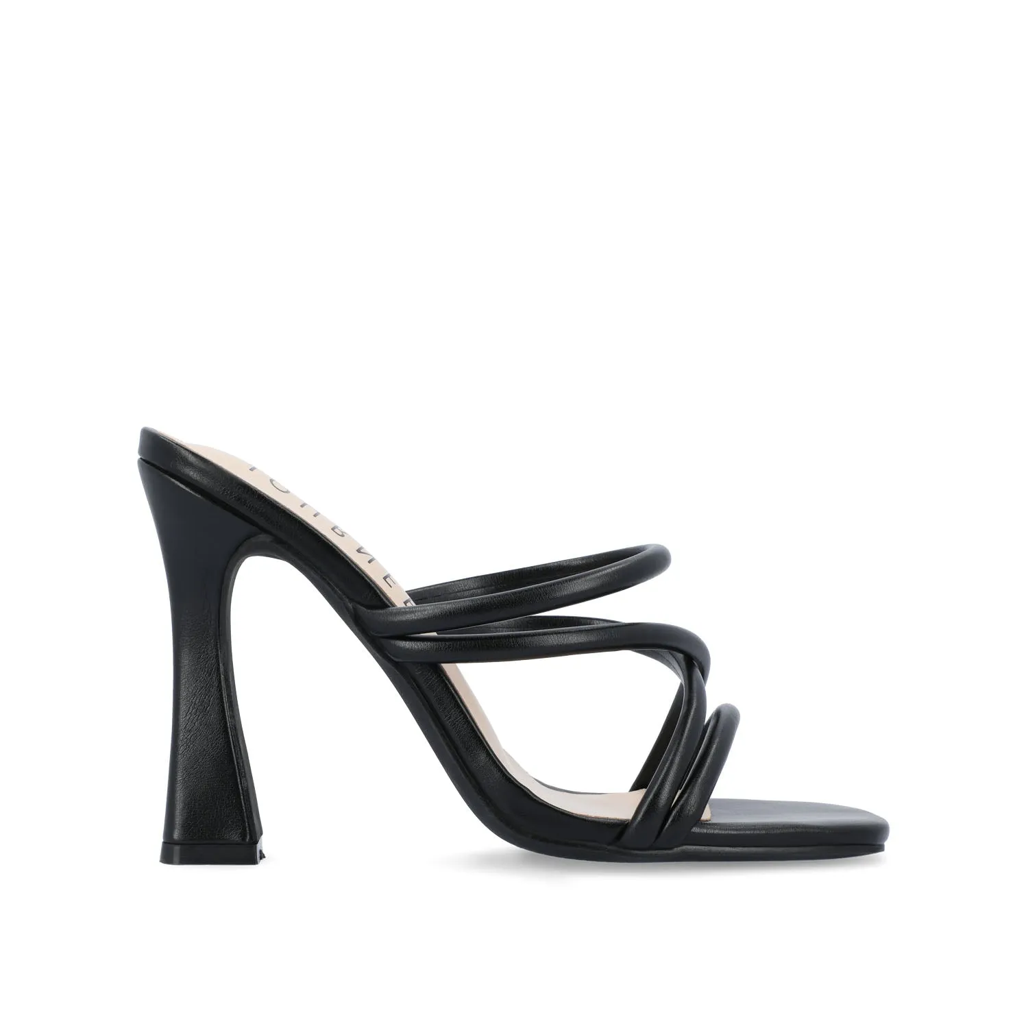 LOUISSE MULTI STRAP HEELS IN FAUX LEATHER