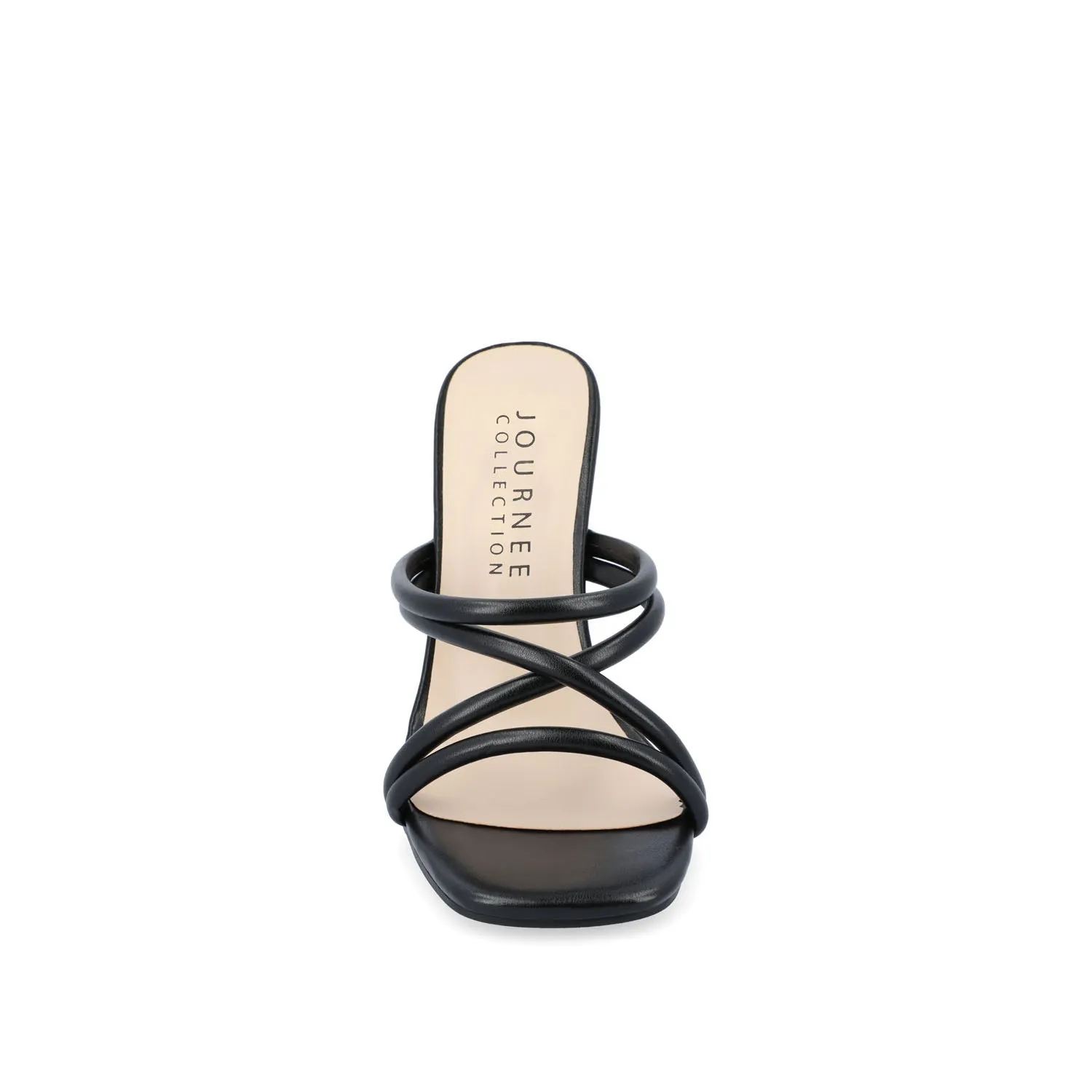 LOUISSE MULTI STRAP HEELS IN FAUX LEATHER