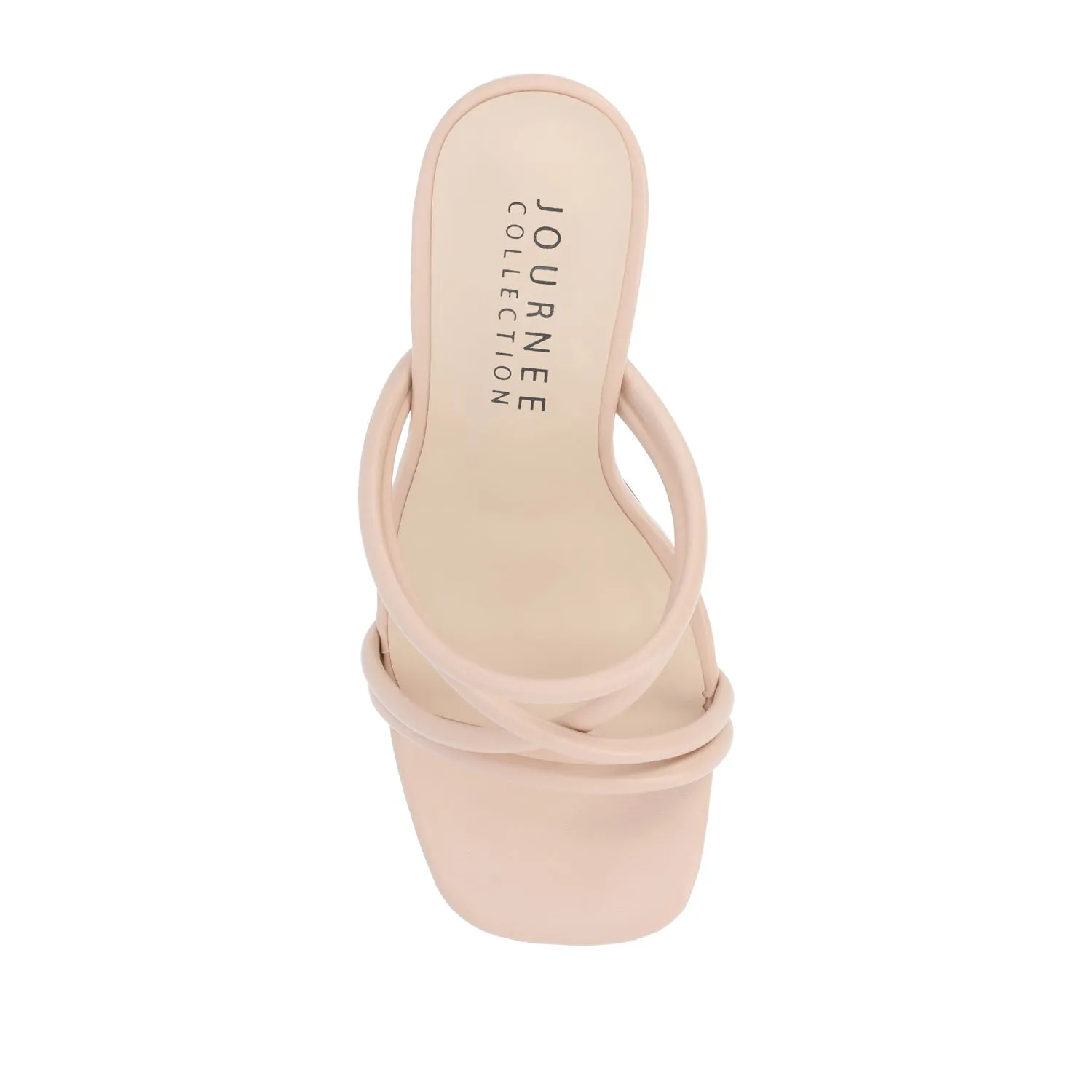 LOUISSE MULTI STRAP HEELS IN FAUX LEATHER
