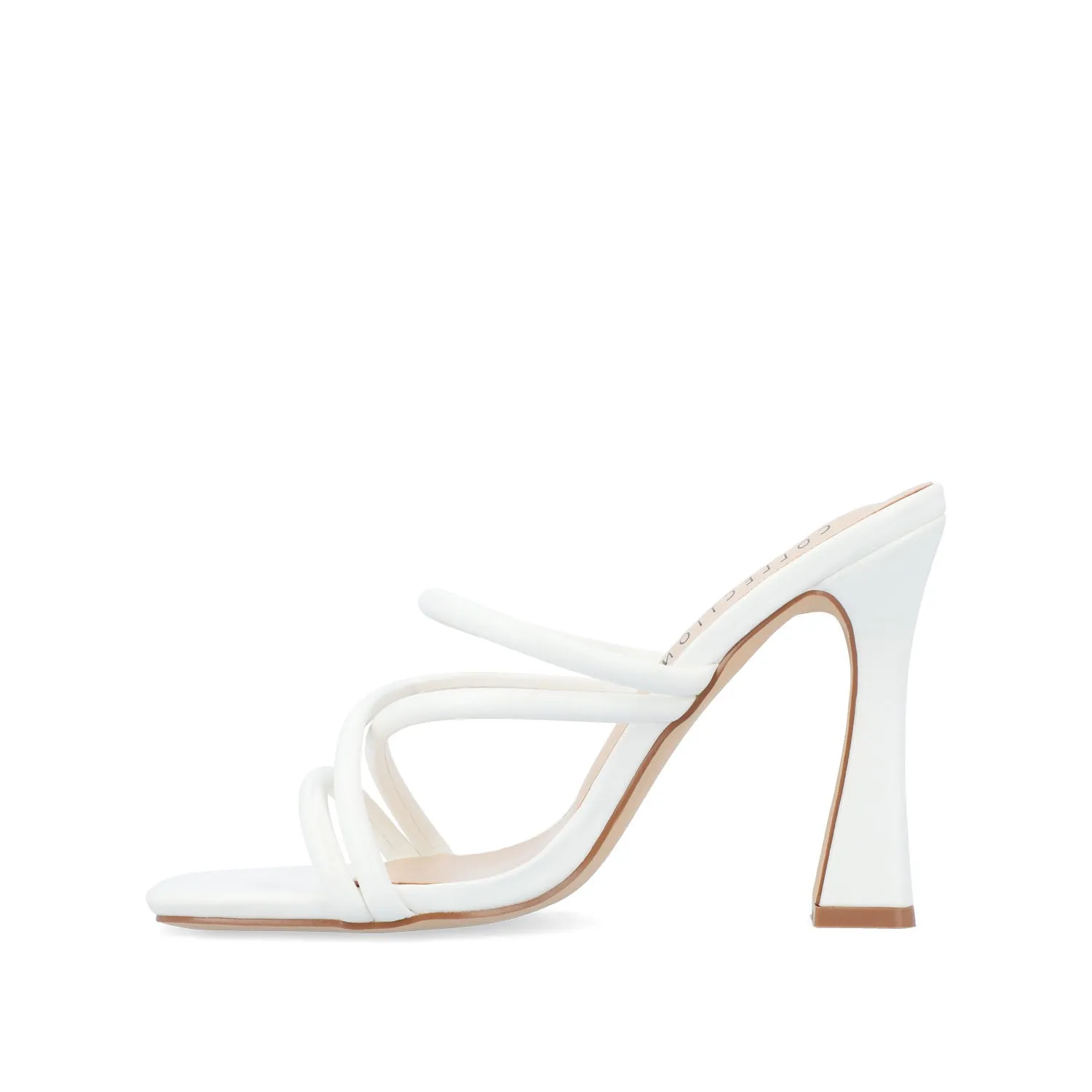 LOUISSE MULTI STRAP HEELS IN FAUX LEATHER