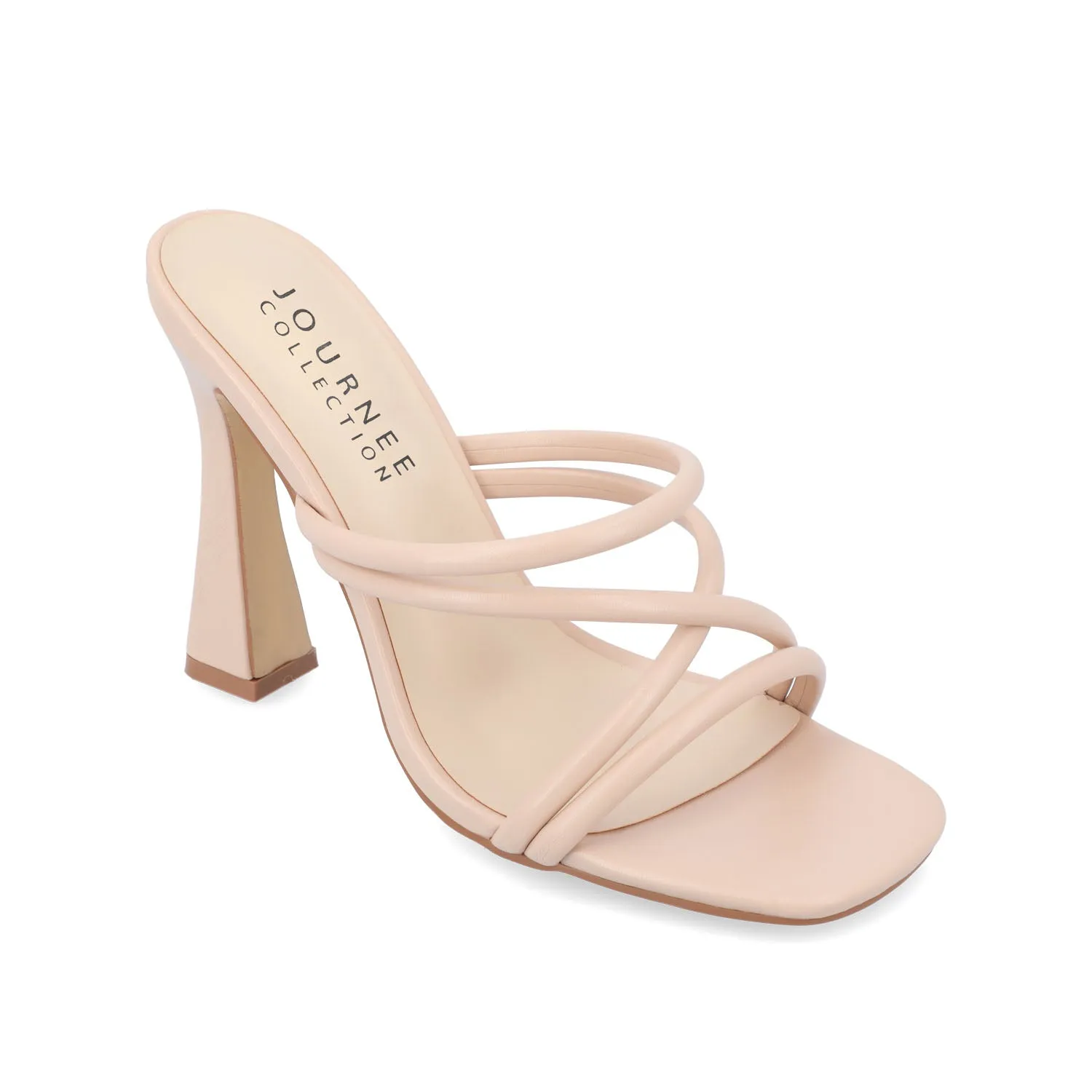 LOUISSE MULTI STRAP HEELS IN FAUX LEATHER