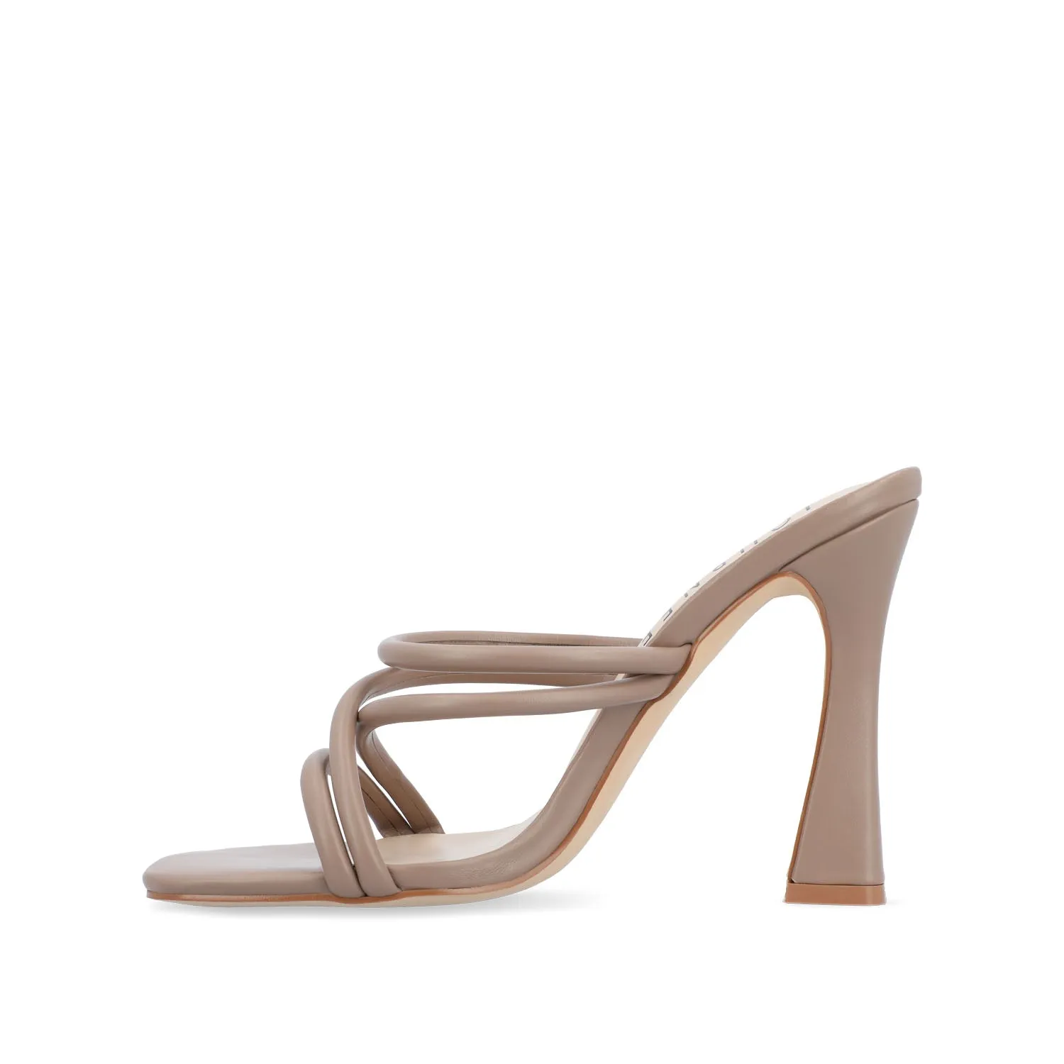 LOUISSE MULTI STRAP HEELS IN FAUX LEATHER