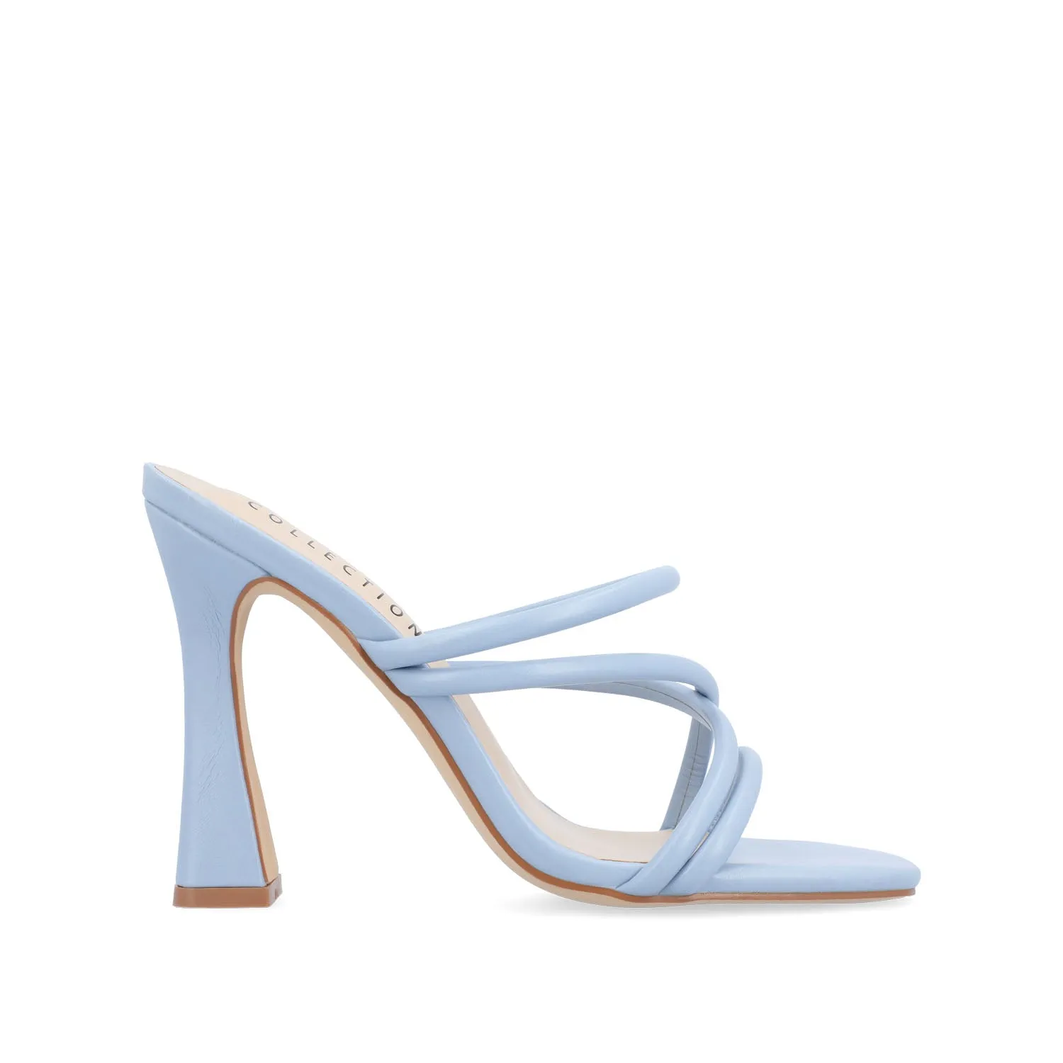 LOUISSE MULTI STRAP HEELS IN FAUX LEATHER