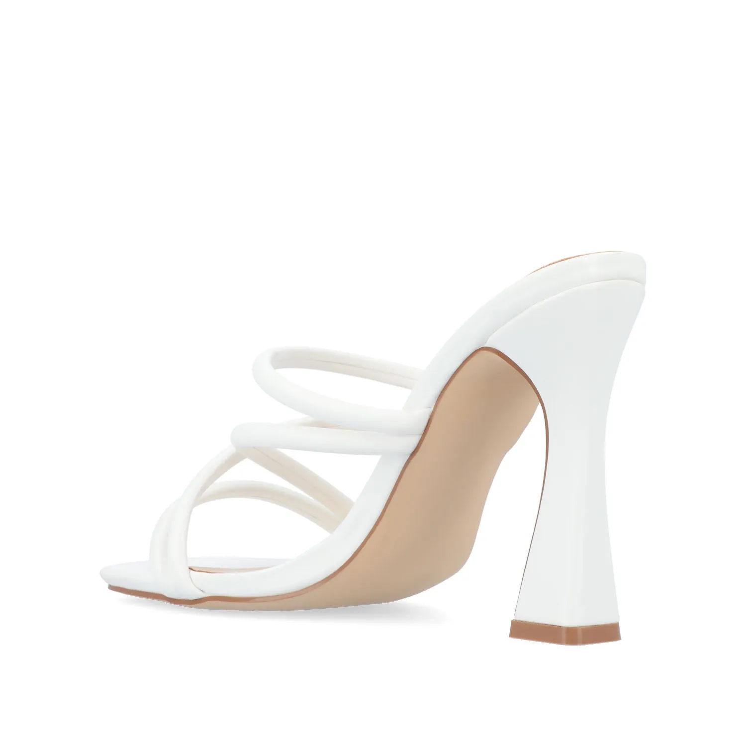 LOUISSE MULTI STRAP HEELS IN FAUX LEATHER