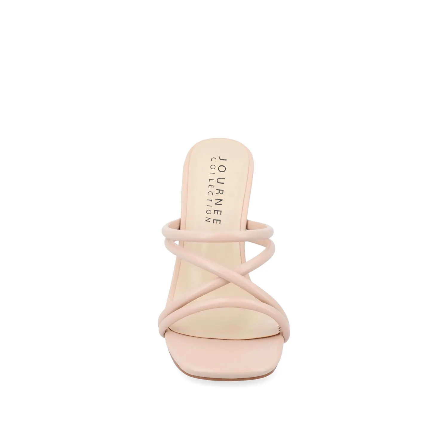 LOUISSE MULTI STRAP HEELS IN FAUX LEATHER