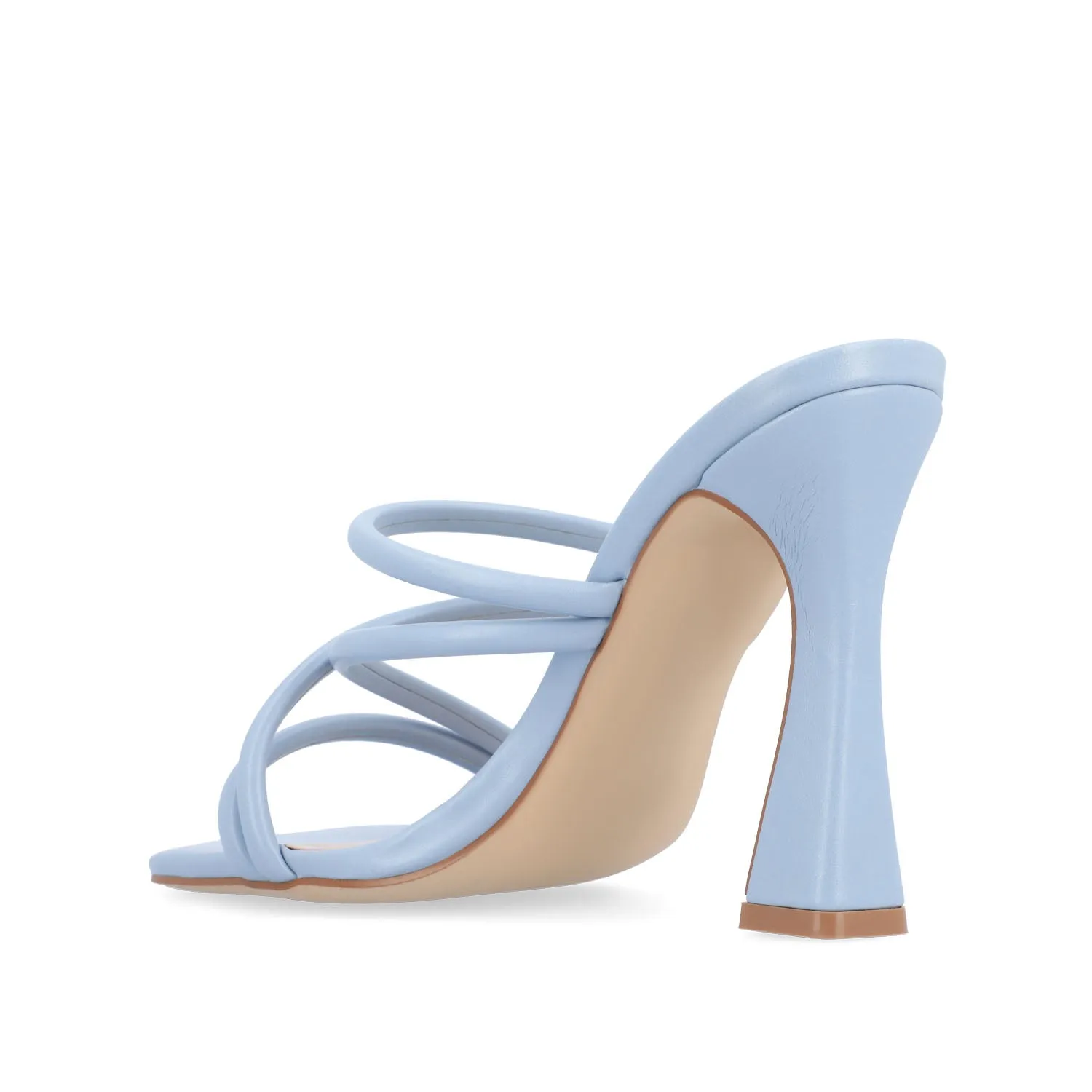 LOUISSE MULTI STRAP HEELS IN FAUX LEATHER