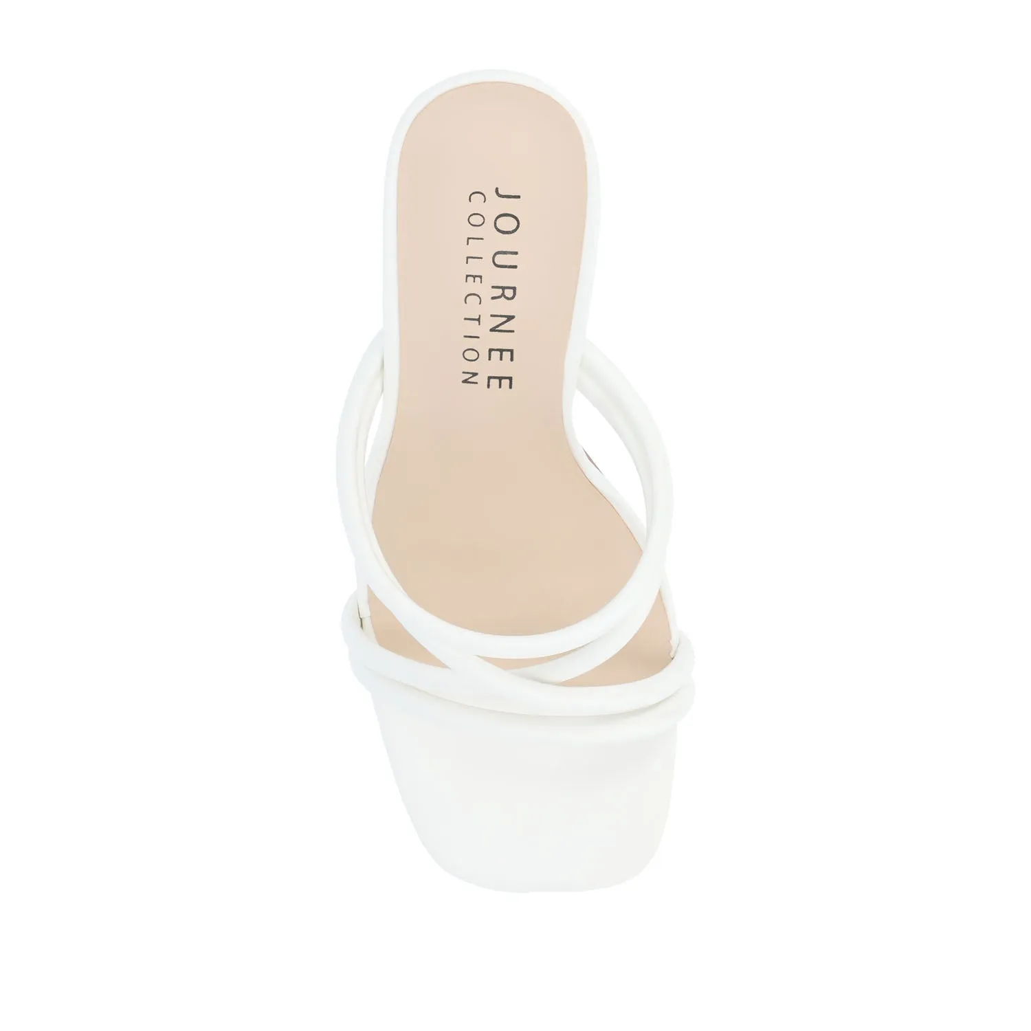 LOUISSE MULTI STRAP HEELS IN FAUX LEATHER