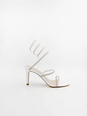 MEDIUM HEELED SANDALS IN WHITE