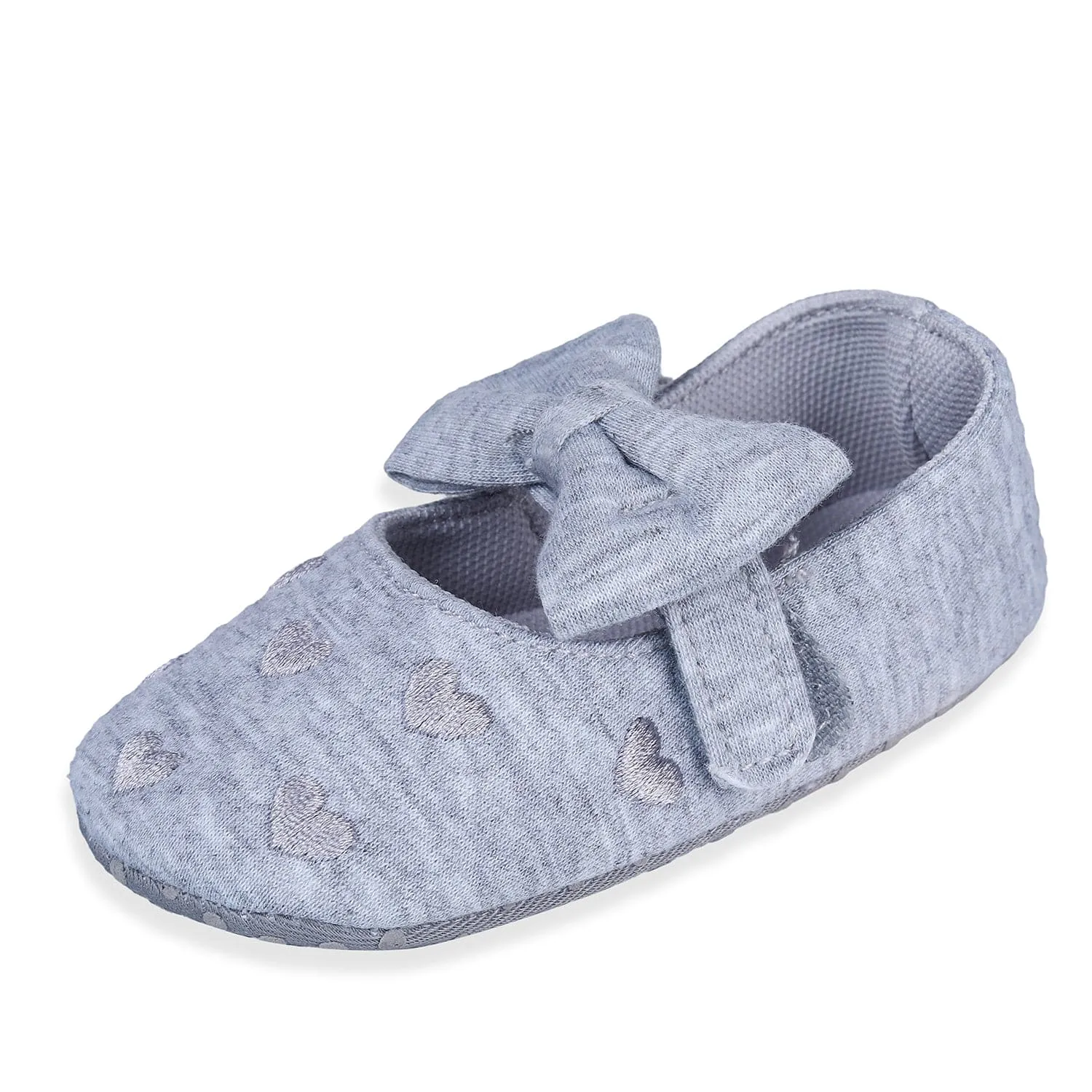 Princess Heart Premium Girls Anti-Slip Ballerina Booties - Grey