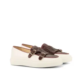 Python & Nappa Leather Double Monk Sneakers