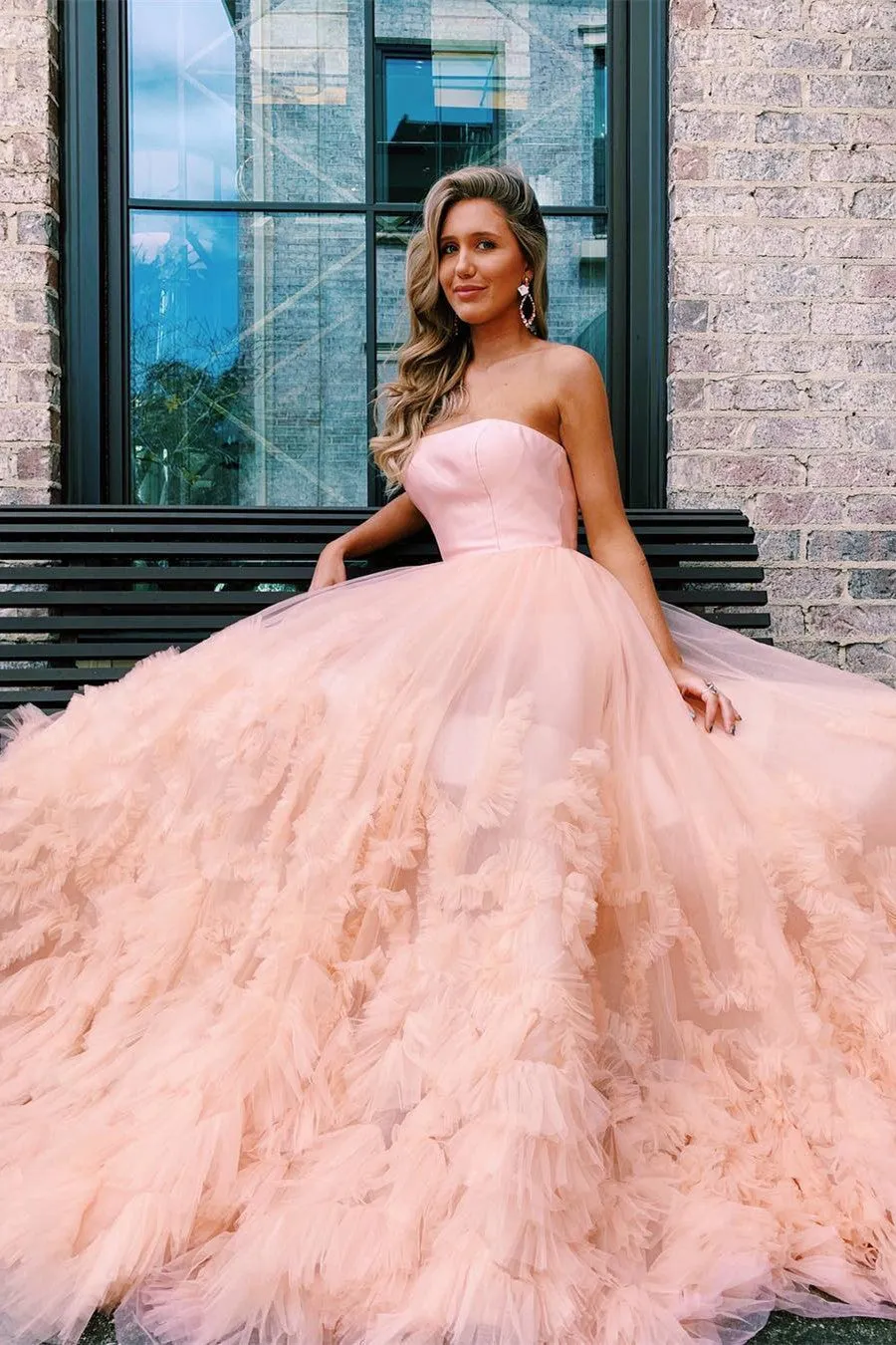 Red A-Line Strapless Long Prom Dress Elegant Pageant Gown OP650